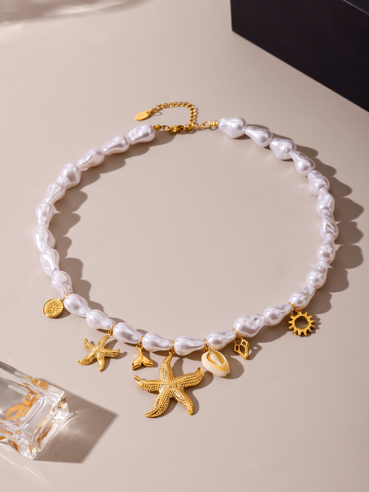 Planderful Clavicle Necklace Baroque Starfish Ocean Women