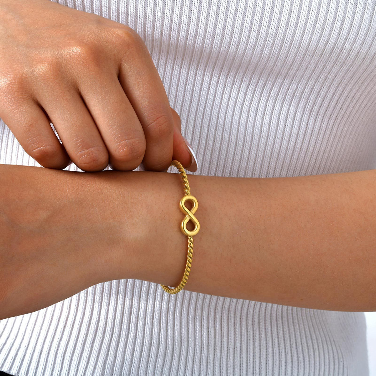 Braided Adjustable Gold-Plated Stainless Steel Bracelet Unisex