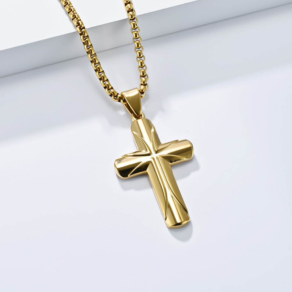 Personalized Stainless Steel Cross Necklace Planderful Everyday Genie Gift for Believers Unisex Fashion Pendant