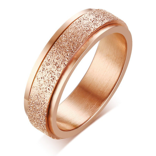 Stainless Steel Titanium Steel Ring Men's Rotating Colorful Glitter Jewelry