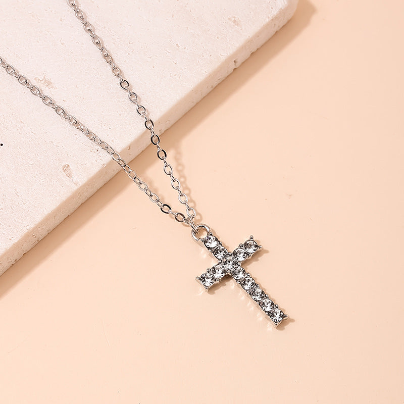 Cross Studded Hip-Hop Pendant Necklace for Women - Vienna Verve Collection