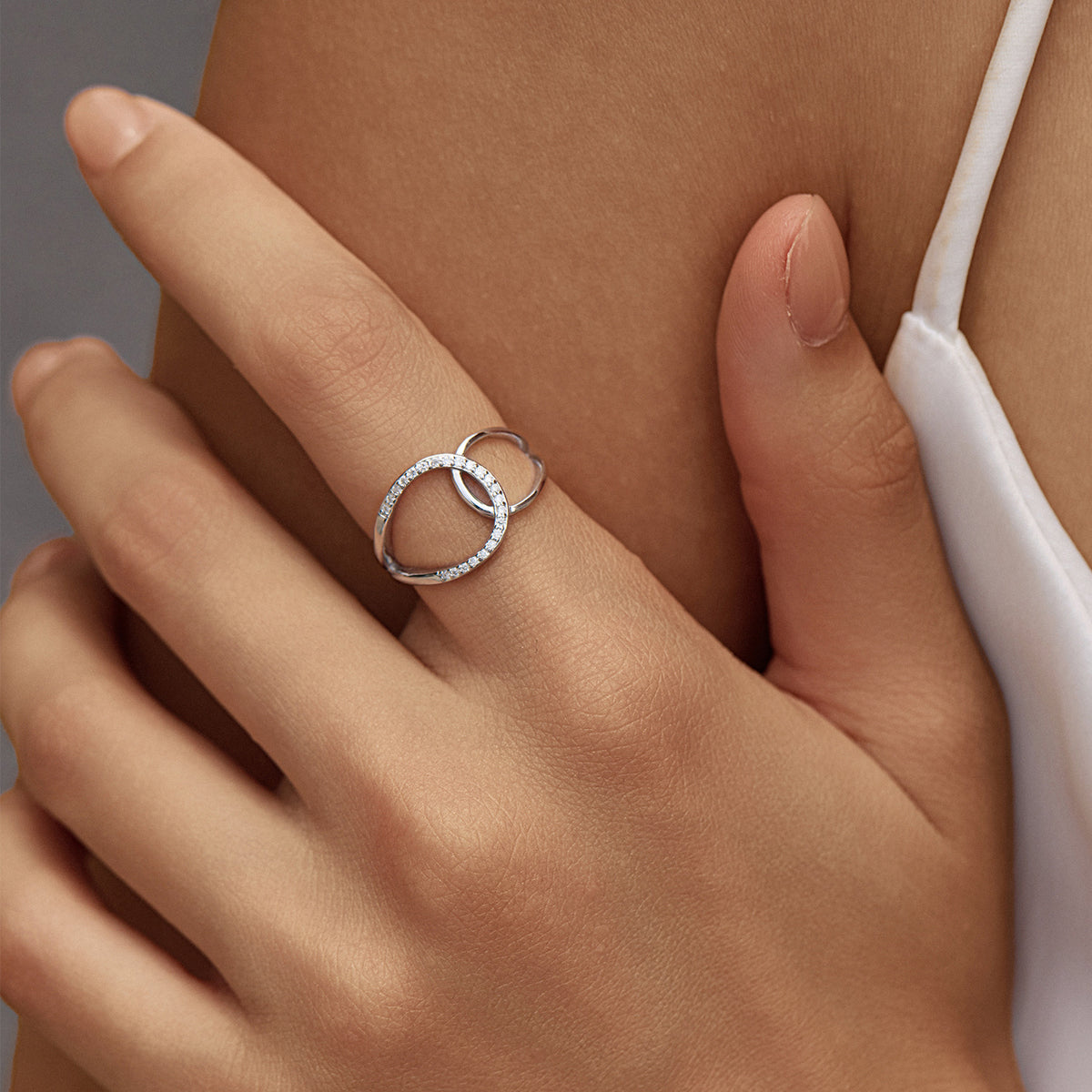 925 Sterling Silver Interwoven Double Band