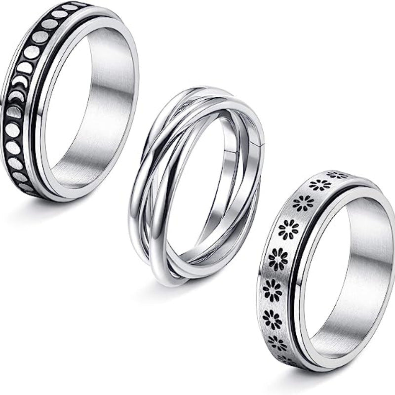 Planderful Everyday Genie Decompression Ring Rotatable Titanium Steel For Unisex Protection Statement