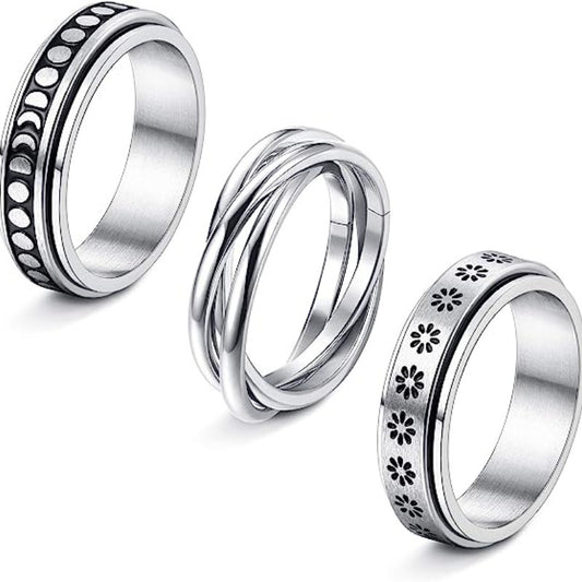 Planderful Everyday Genie Decompression Ring Rotatable Titanium Steel For Unisex Protection Statement