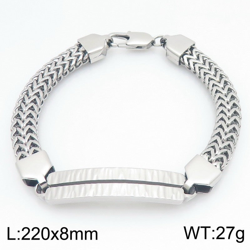 Buckle – One-Word Curved Brand Layered Keel Chain Bracelet
