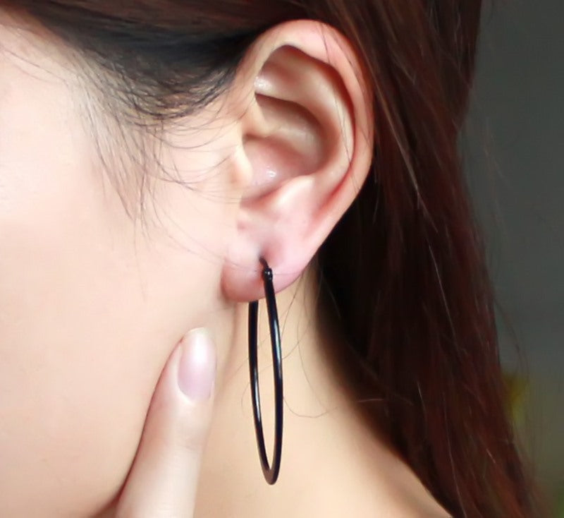 Earrings Large Circle Korean Titanium Steel Gold Earrings