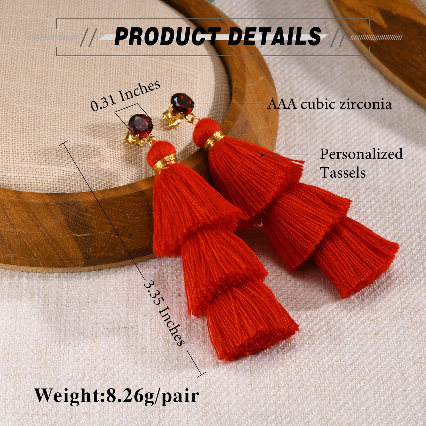 Various Stainless Steel Pomegranate Zircon Three-Color Earrings Women