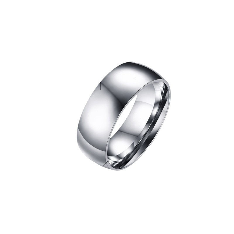 Ring Jewelry Stainless Steel Bare Ring 8MM Plain Men’s Accessories