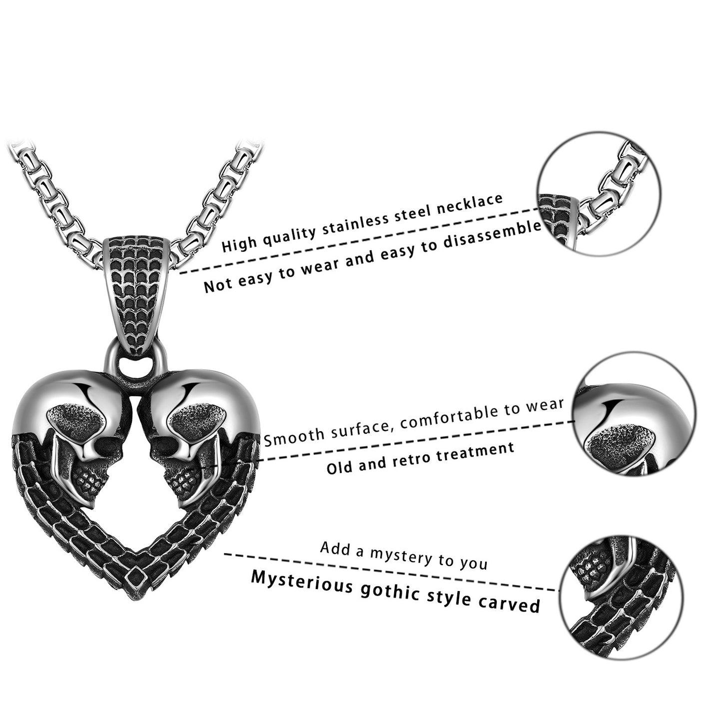 Titanium Steel Necklace – Statement Punk Hip Hop Men's