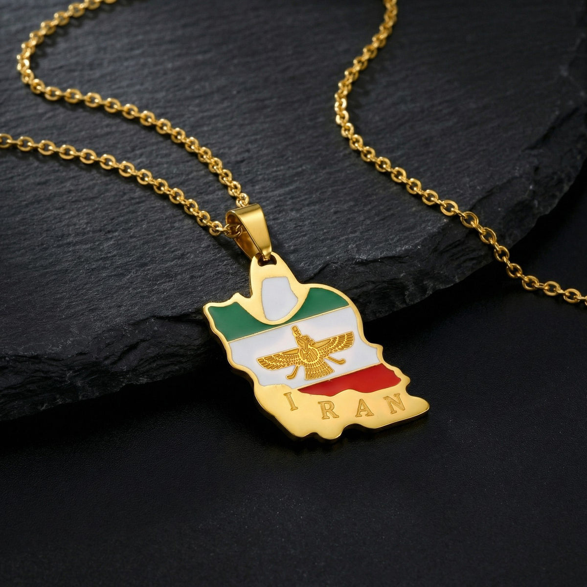 Supply Iran Map Stainless Steel Pendant Unisex