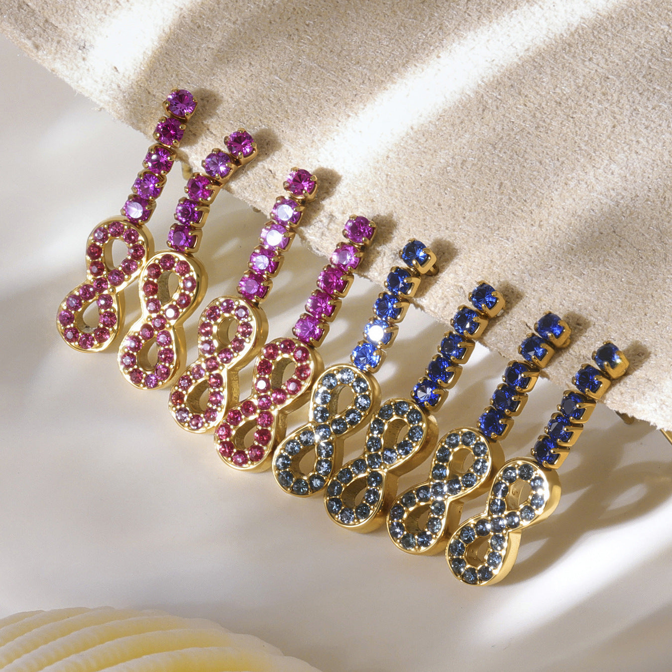 Planderful Zircon Pendant Earrings For Women 18k Gold