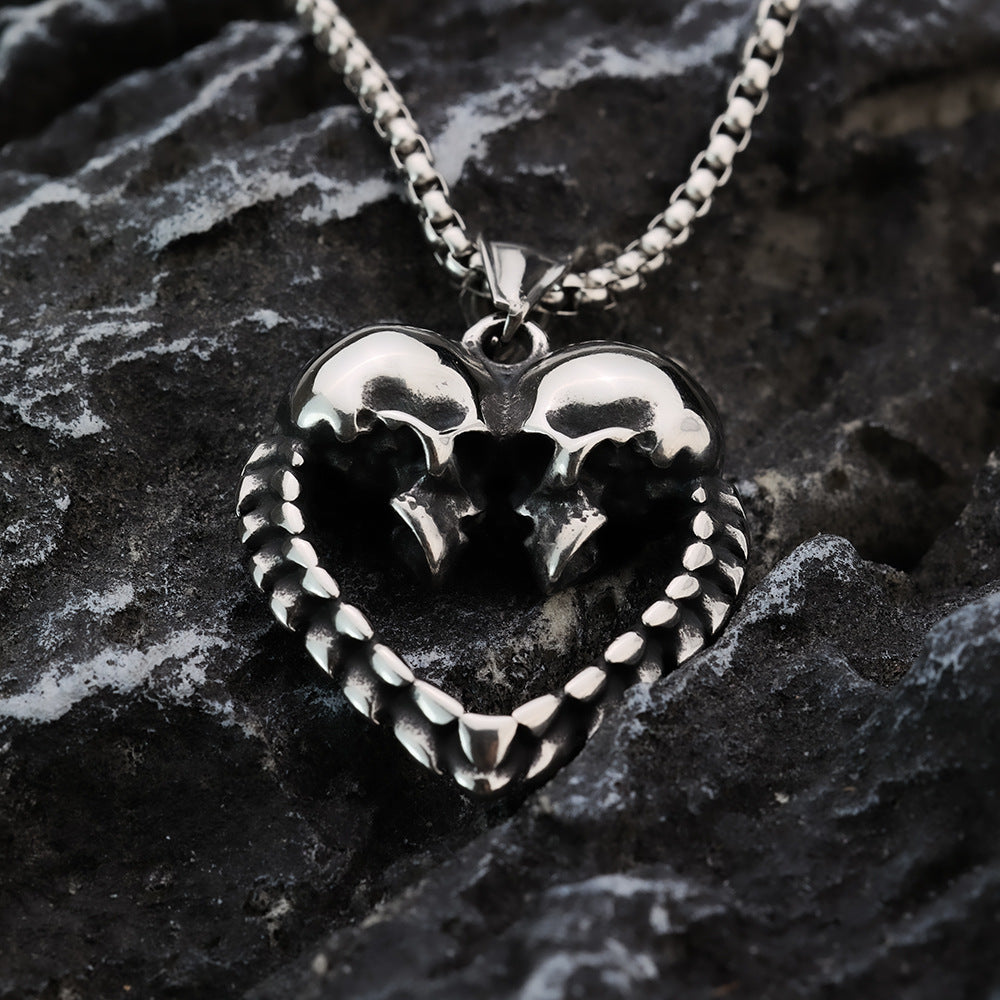 European And American Necklace Jewelry Retro Love Skull Men's Pendant Necklace