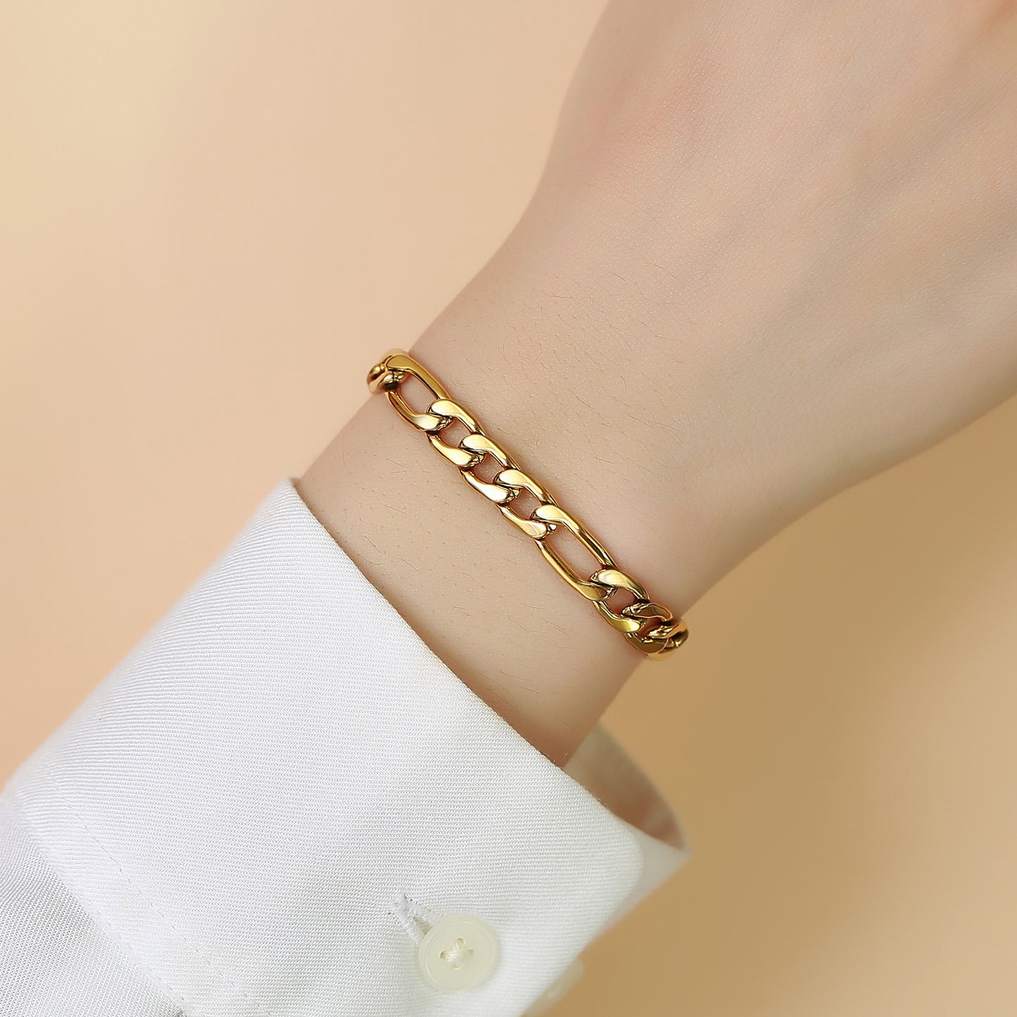 Stainless Steel Three To One NK Chain Titanium Steel Bracelet