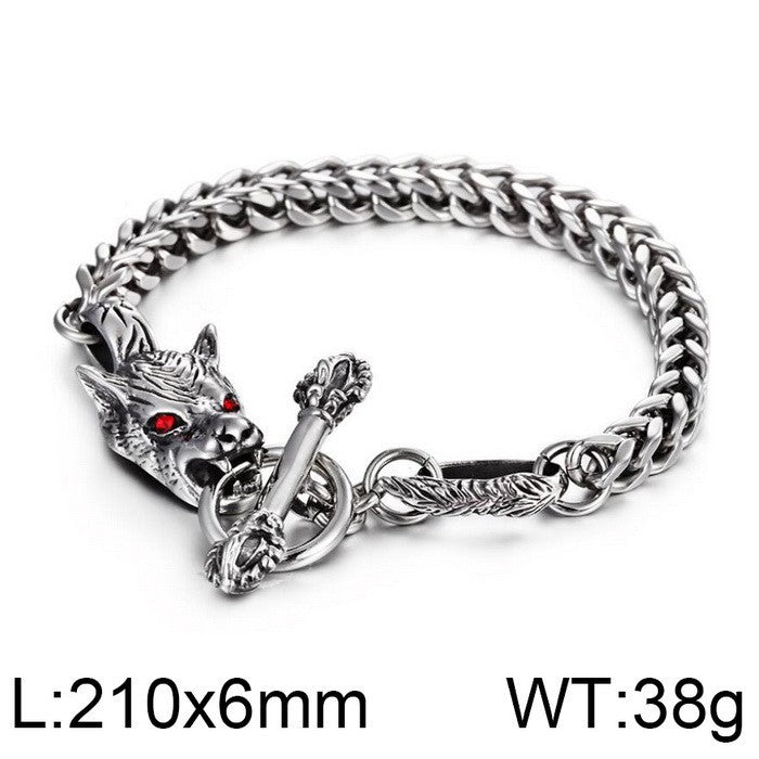 Stylish Retro Custom Titanium Steel Bracelet for Men, Trendy European-American Design in Durable Stainless Steel