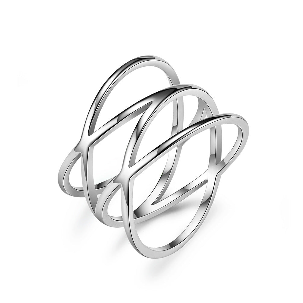 Planderful Everyday Genie Titanium Steel Hollow Ring For Women Bold Niche Fashion Index Finger Ring