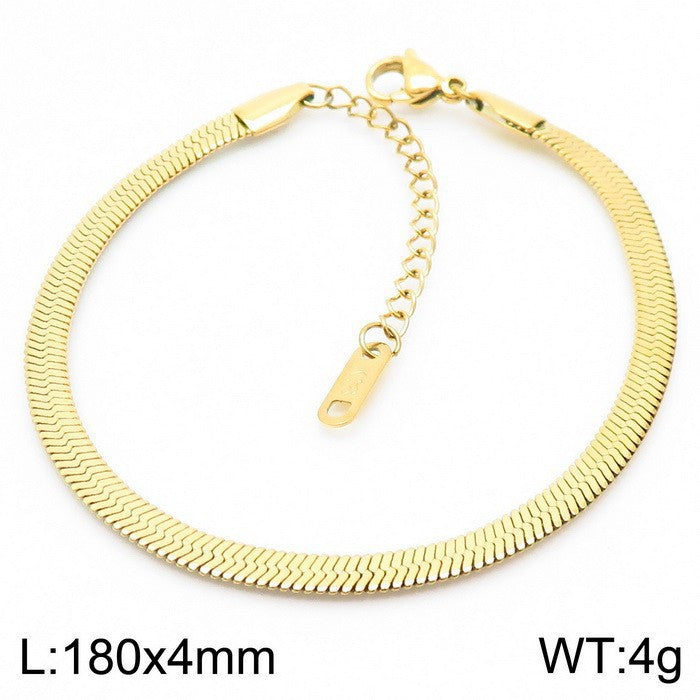 Minimalist Daily Commuter Multi-Size Blade Chain Unisex Bracelet Stainless Steel Bracelet