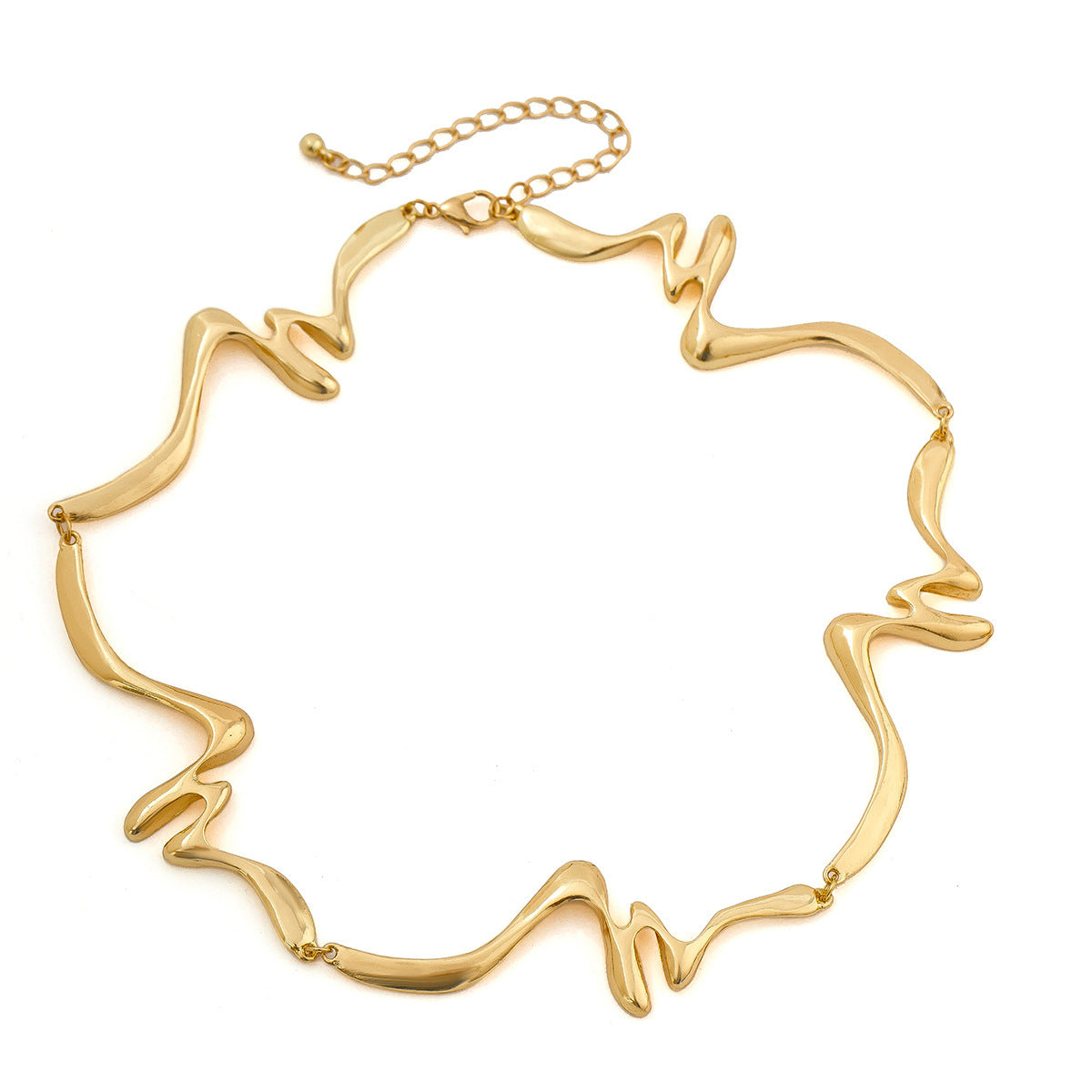 Choker Liquid Lava Metal Texture Collar Cold Wind Geometric Distortion Necklace