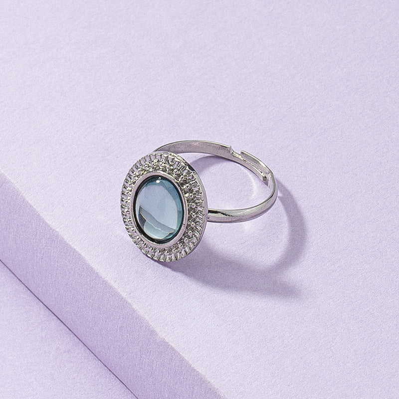 Elegant Crystal Ring for Women: European and American Style Luxury Statement Piece with Opening Design