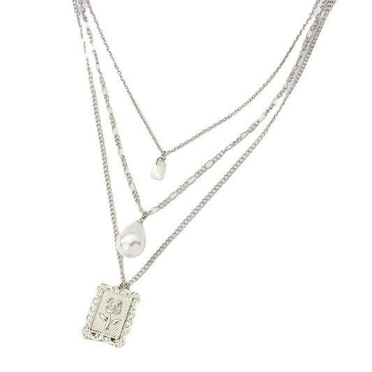 Rose Trio Layered Cross Necklace - Vienna Verve Collection