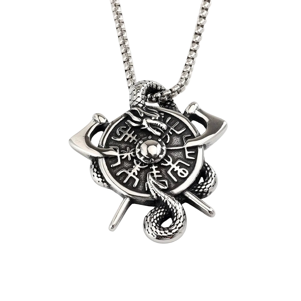 Punk Viking Dragon Stainless Steel Men's Pendant Necklace