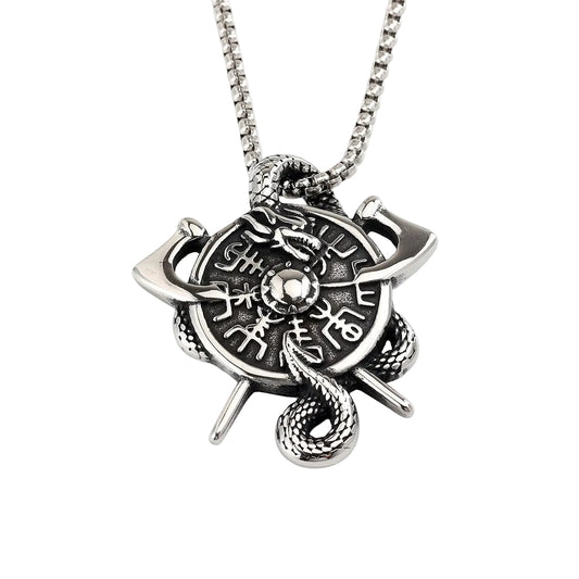 Punk Viking Dragon Stainless Steel Men's Pendant Necklace