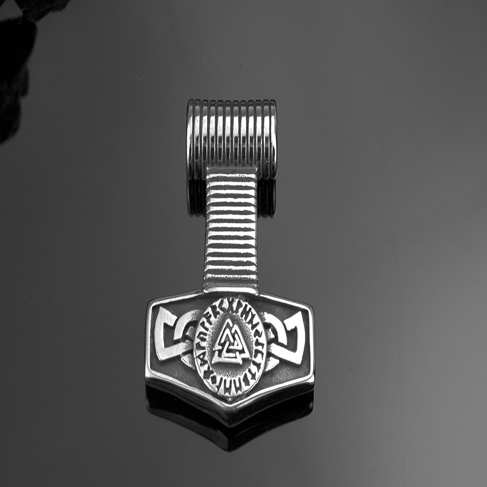 Viking Pendant Necklace For Men Titanium Steel Durable Bold Norse Legacy Planderful Jewelry