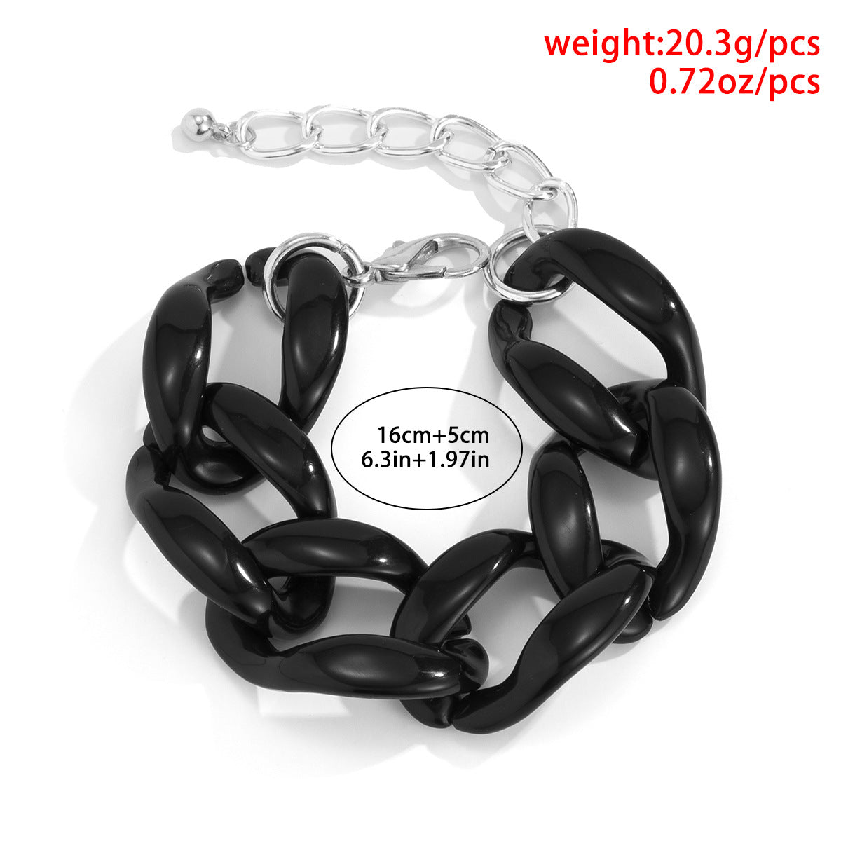 Planderful Thick Chain Button Acrylic Bracelet Personalized Bold Statement for Punk Jewelry Fans