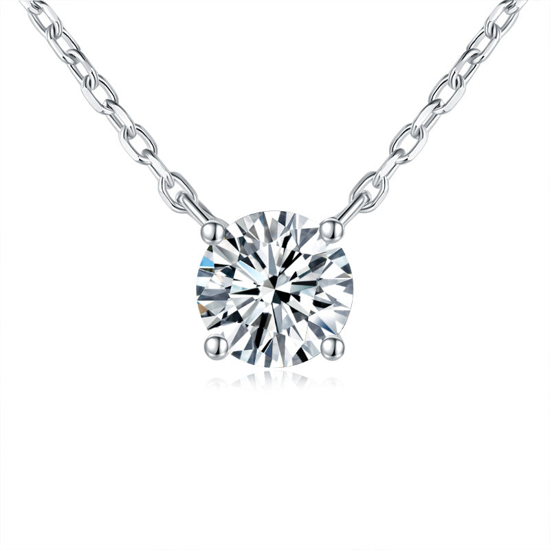 Classic Simple 4 Claw Moissanite S925 Silver Necklace