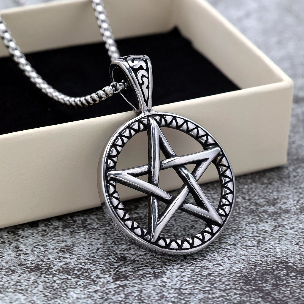 Vintage Star Stainless Steel Men's Pendant Necklace