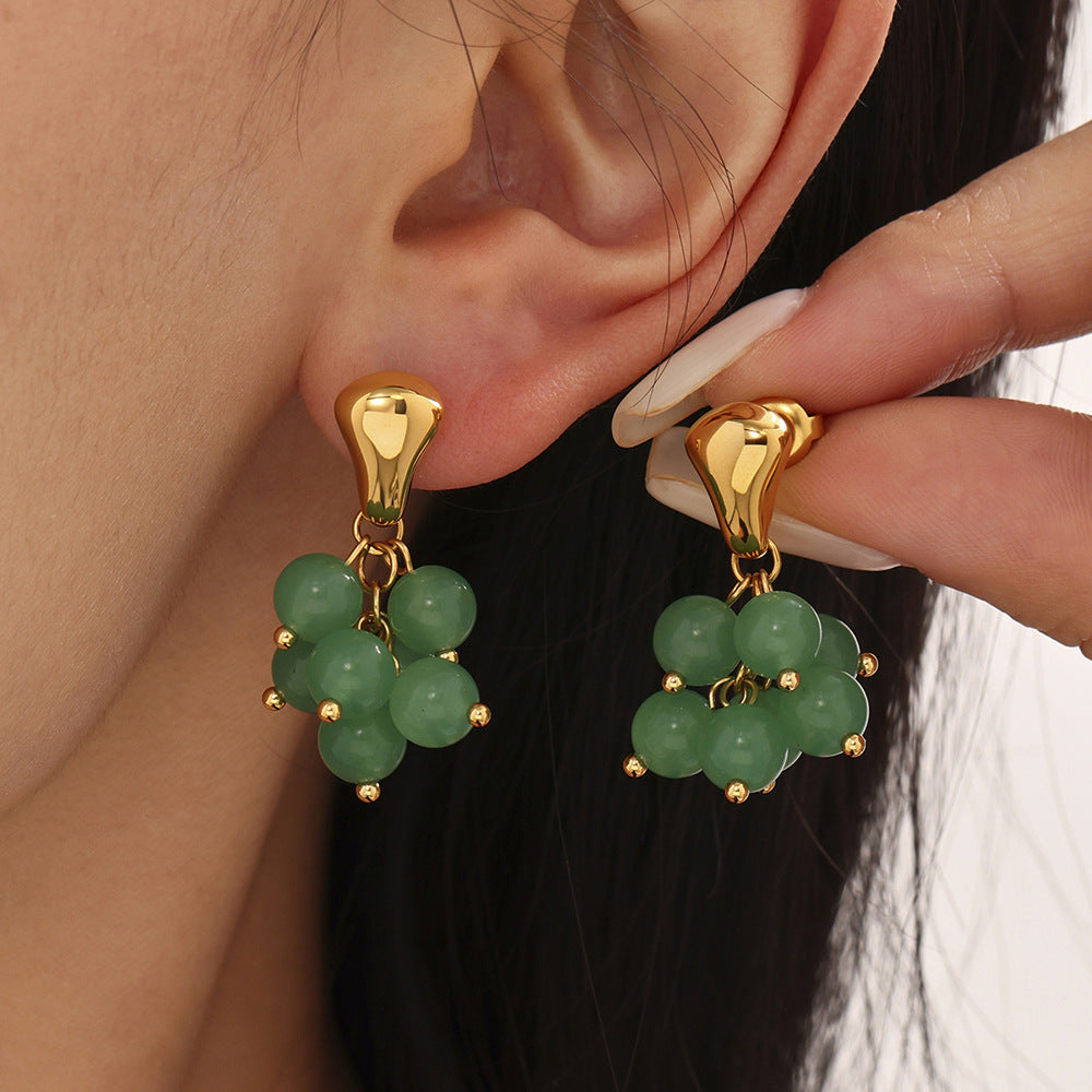 Planderful Tigers Eye Earrings Stainless Steel Luxury For Women