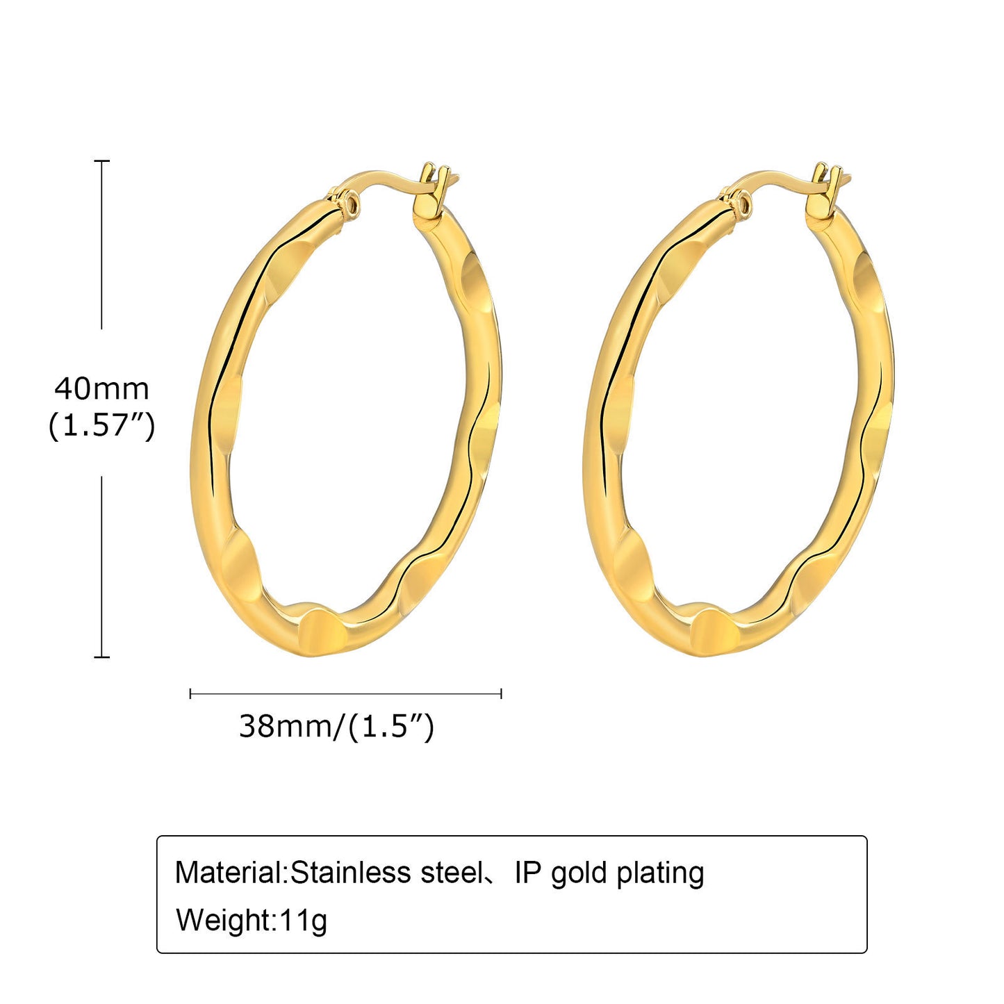 European And American Style Jewelry Gold Stainless Steel Earrings