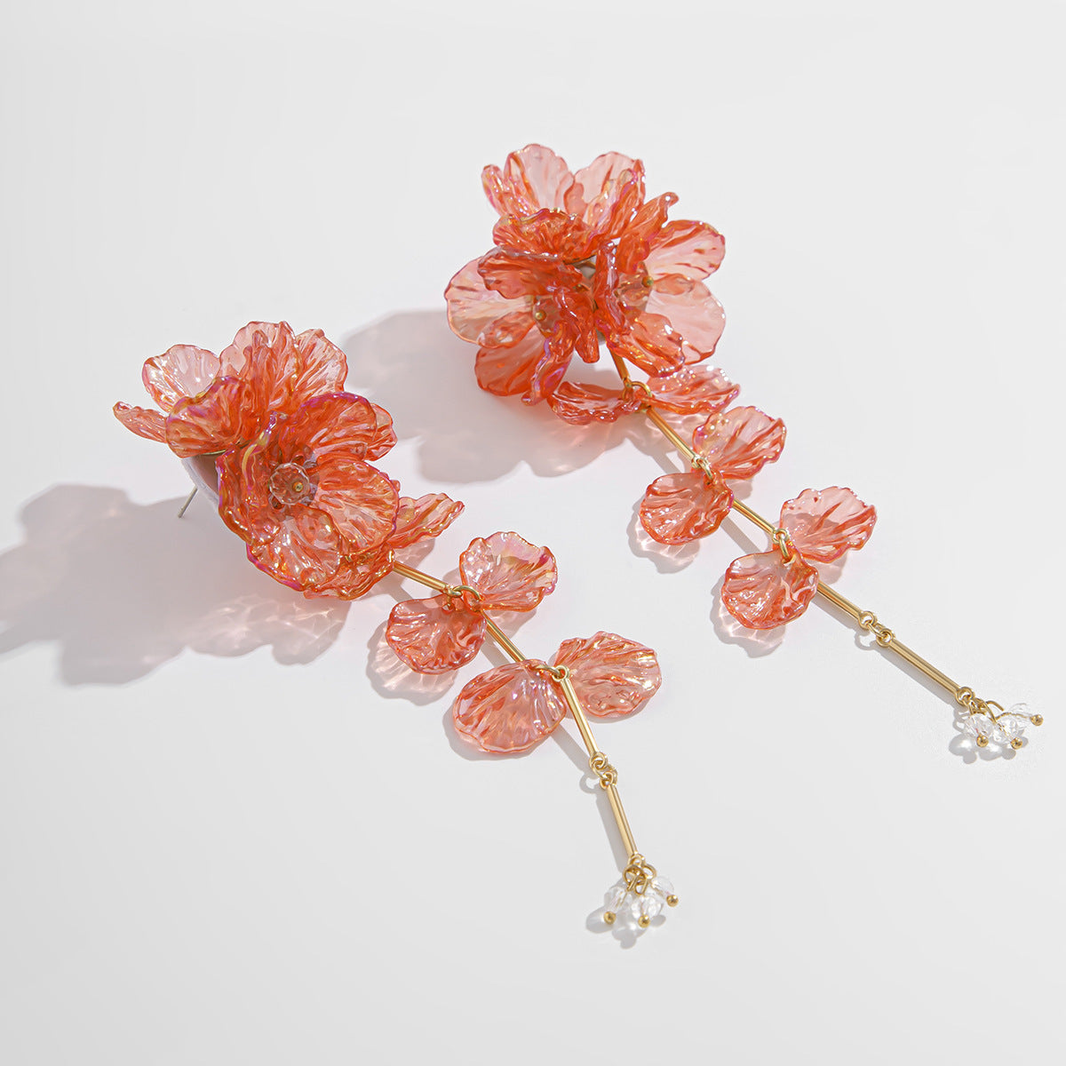 Planderful Vienna Verve 3D Floral Tassel Earrings For Women Colorful Scallop Design