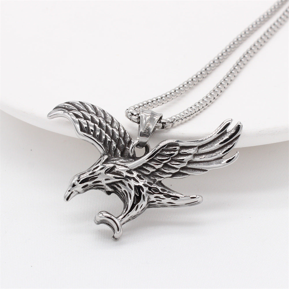 Titanium Steel Pendant For Men And Unisex Iconic Retro Eagle Protection Statement Planderful