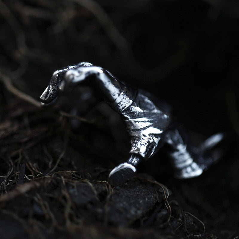 Retro Punk Devil's Hand Titanium Steel Pendant - Skull Palm Stainless Steel Accessories for Men
