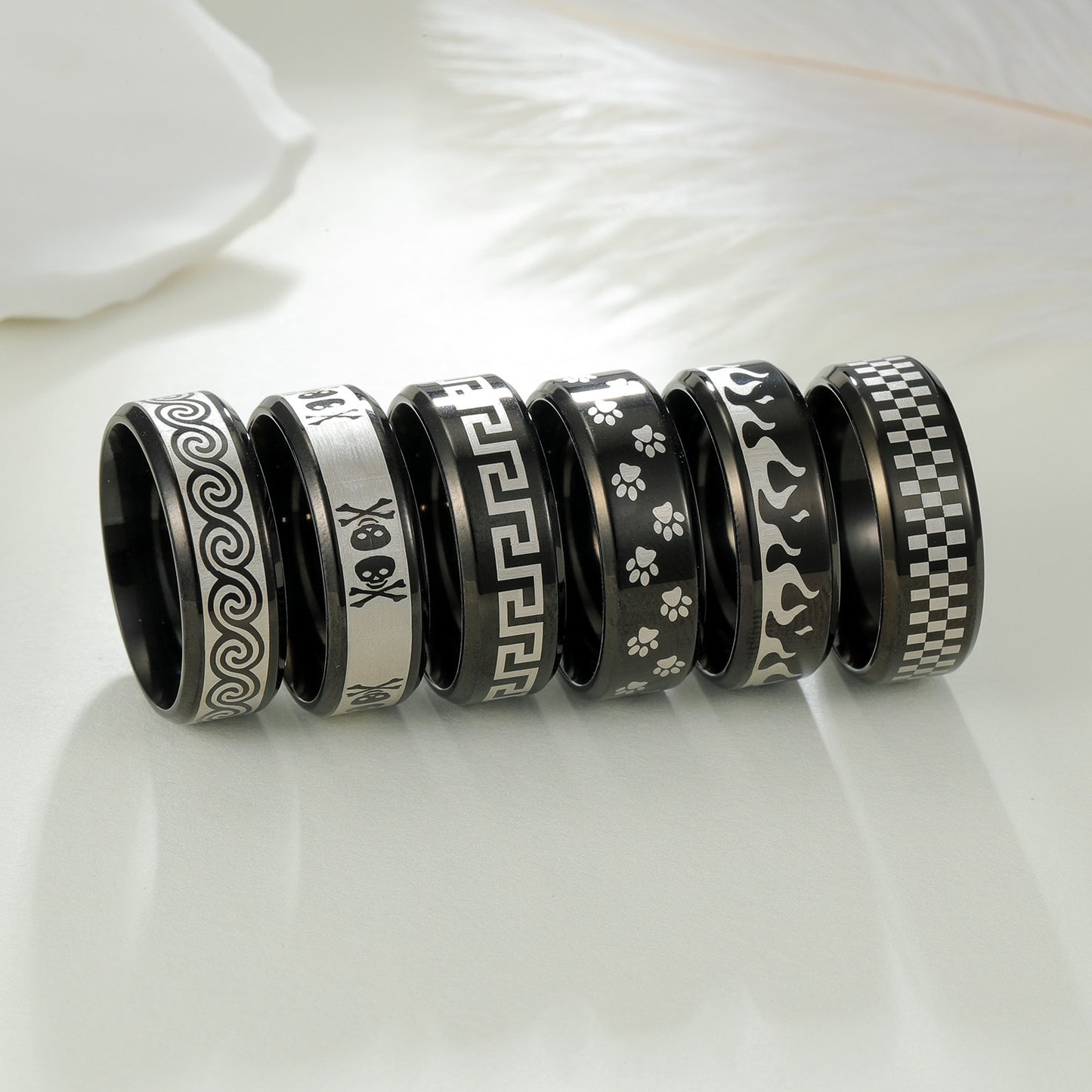 Planderful Everyday Genie 8mm Stainless Steel Ring Unisex Protection Statement For Men