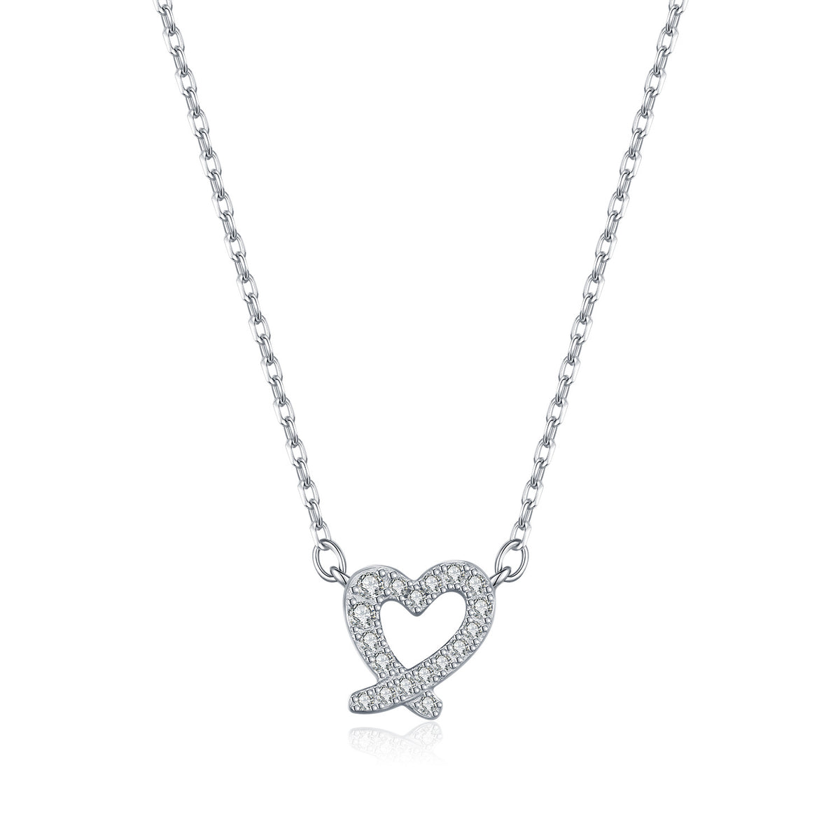 925 Sterling Silver Irregular Heart Moissanite Necklace