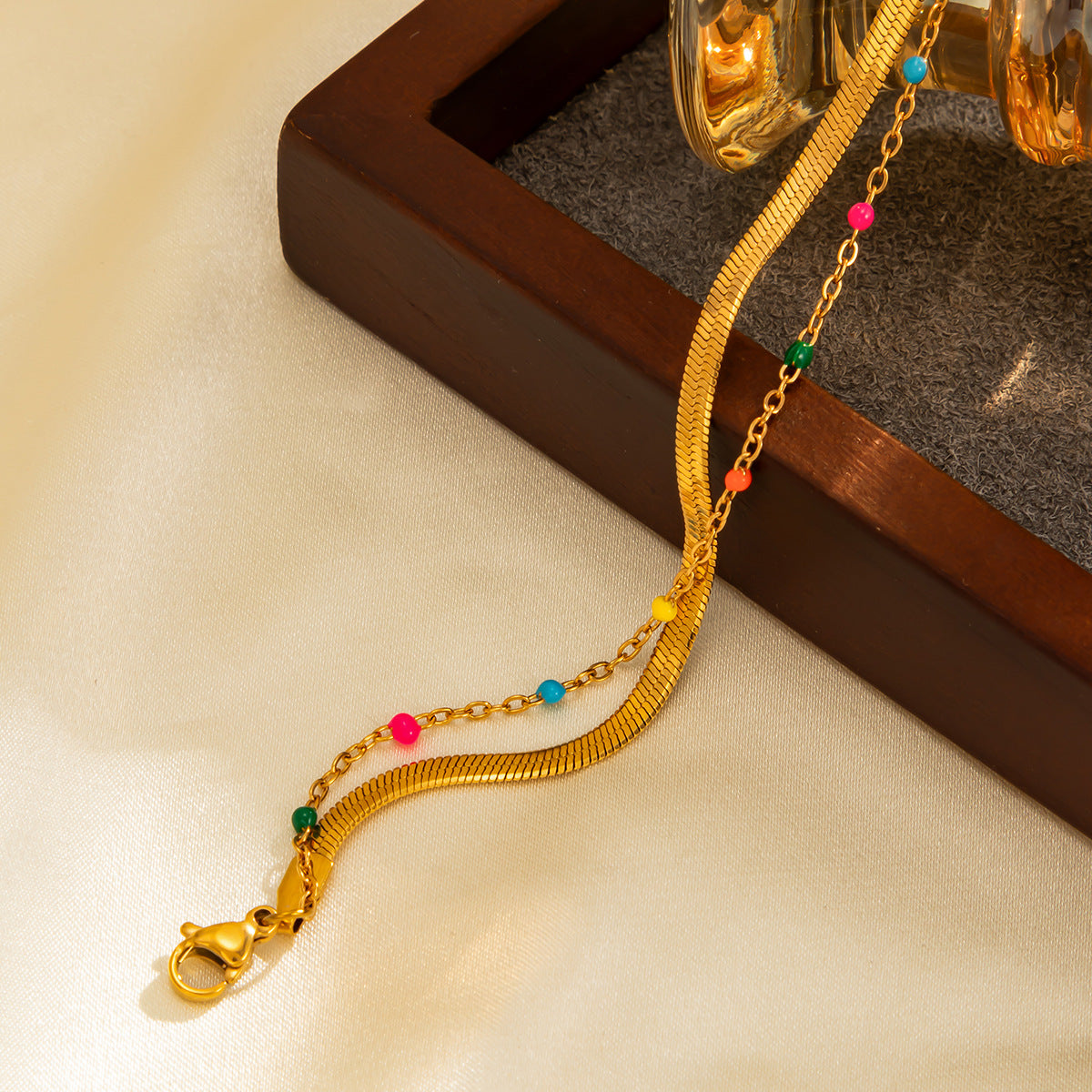 Planderful Vienna Verve Double Layer Snake Chain Stainless Steel Bracelet For Women Elegant Minimalist Statement Jewelry