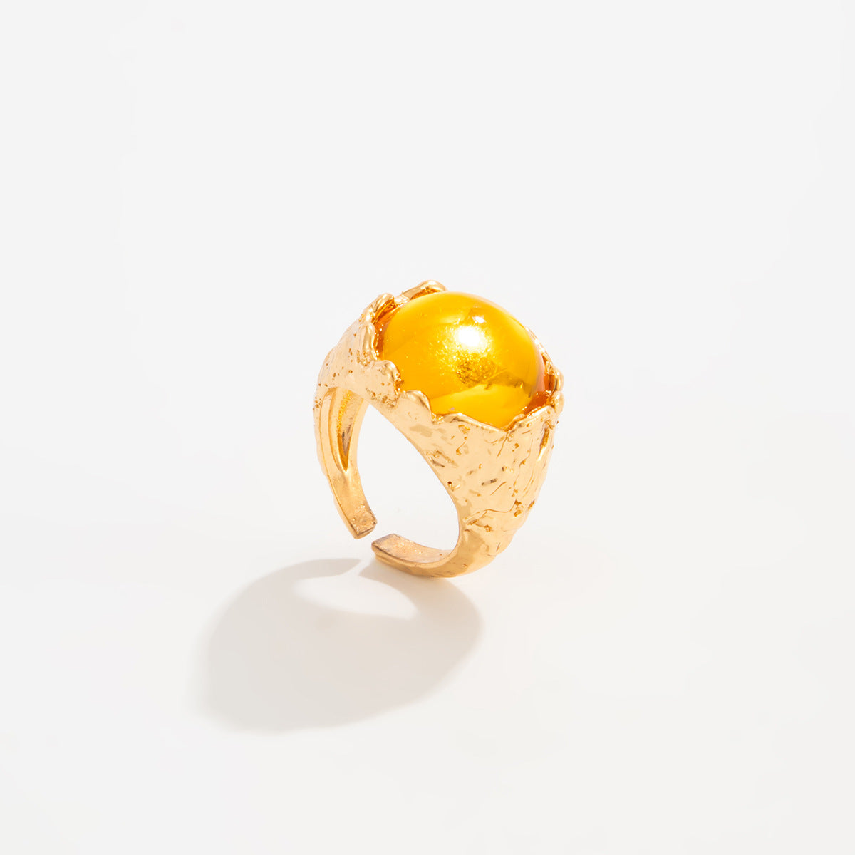 Planderful Vienna Verve Round Stone Ring For Women, Retro Vintage Statement Jewelry