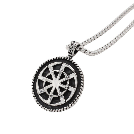 Personalized Viking Pendant Unisex Titanium Steel Round By Planderful Protection Statement Jewelry Gift For Him