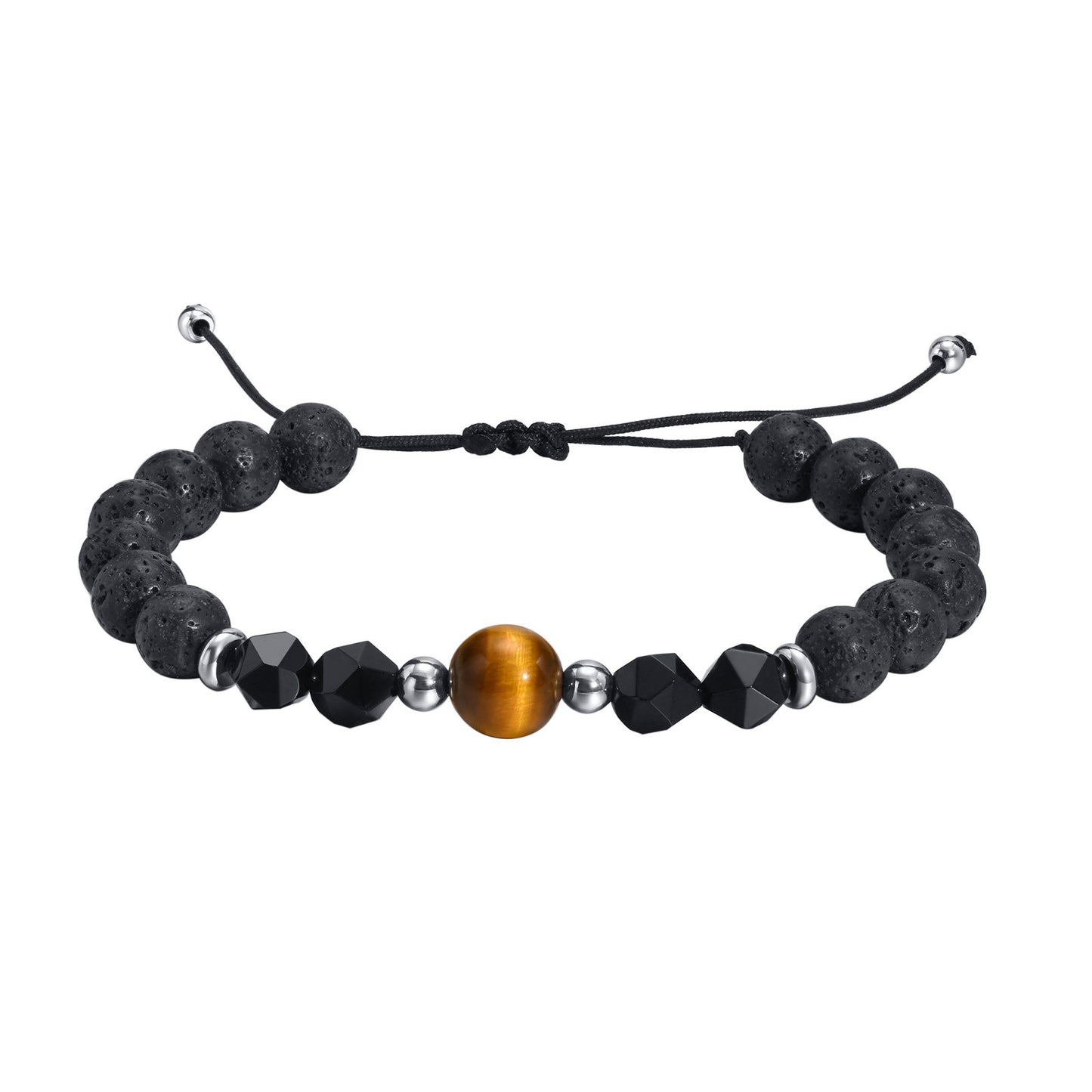 Men's Popular Jewelry Tiger's Eye Stone Cut Agate Bracelet