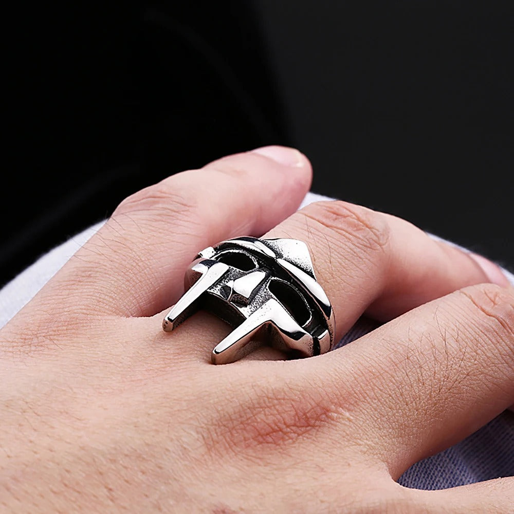 Vintage Mask Stainless Steel Men's Ring