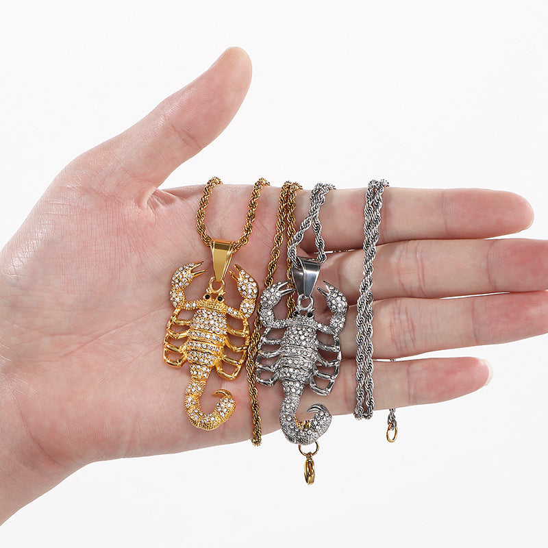 Planderful Everyday Genie Zircon HipHop Scorpion Pendant Men