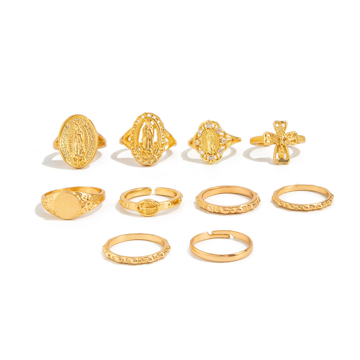 Planderful Cross Ring Set For Women Vienna Verve Zircon Inlaid Love Butterfly Jewelry Statement