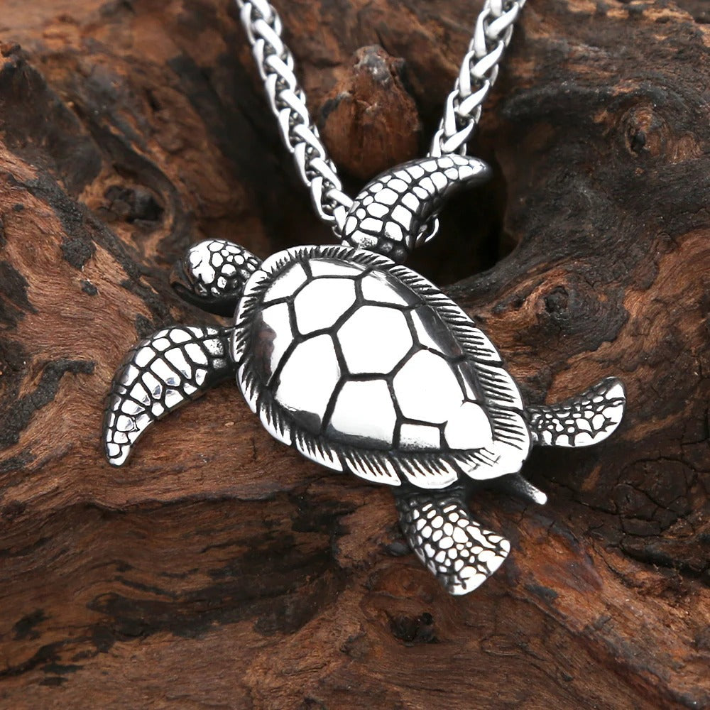 Planderful Turtle Necklace For Men Stainless Steel Longevity Pendant Trendy Accessory