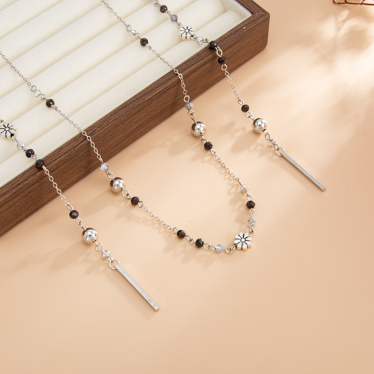 Pearl Rose & Daisy Long Necklace