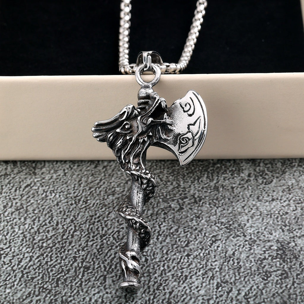 Vintage Dragon Stainless Steel Men's Pendant Necklace