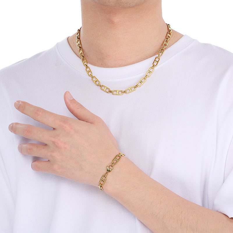Hipster Hip Hop Japanese Chain Necklace Bracelet For Men