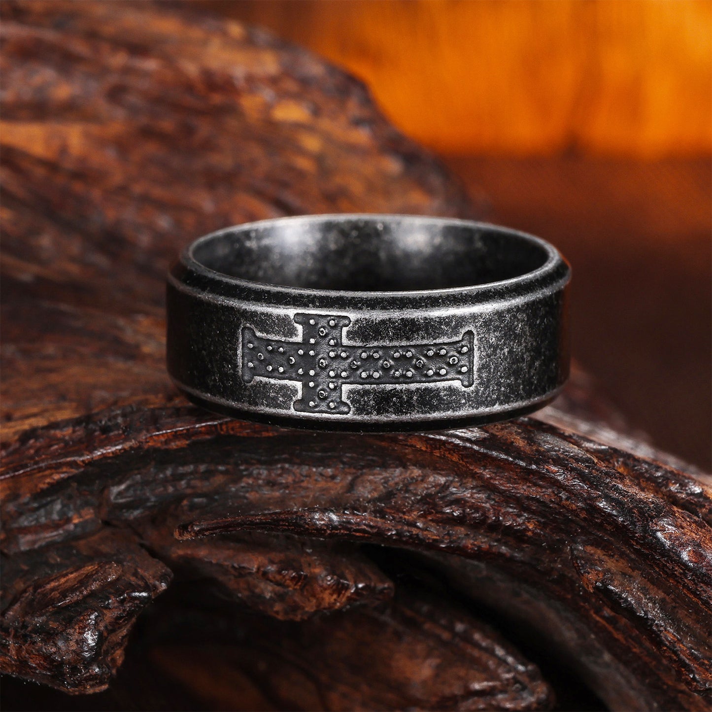 Stainless Steel Cross Ring Planderful Everyday Genie Unisex Protection Statement Jewelry For Him And Her