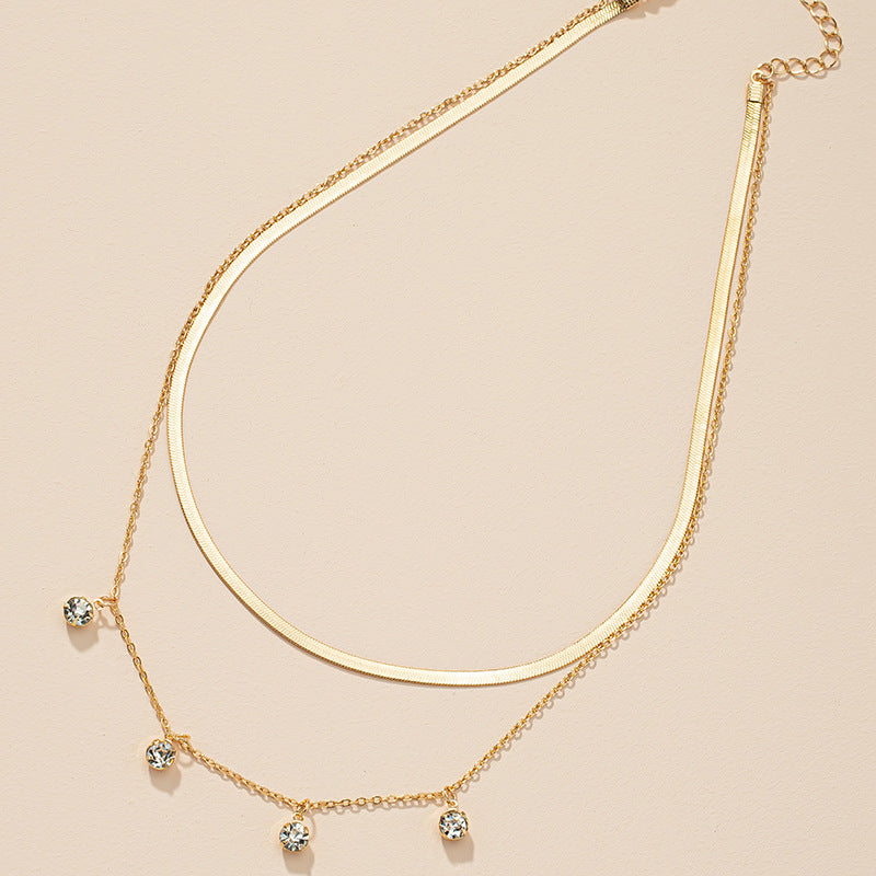 Luxurious Japanese and Korean Style Double Layer Necklace with Elegant Design