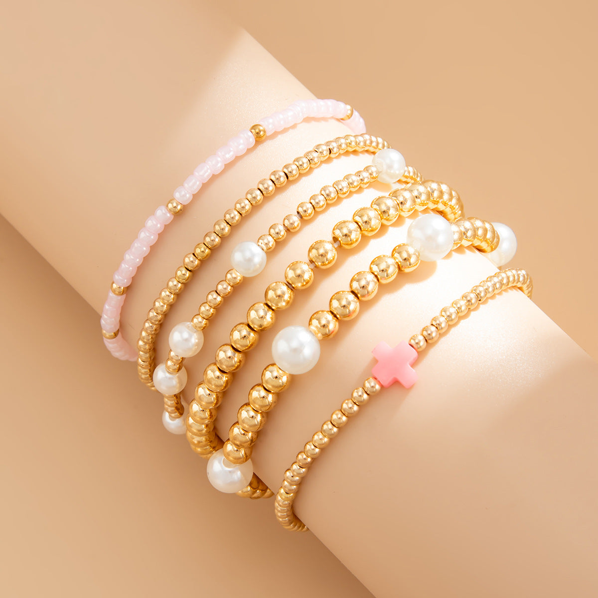 Planderful Starfish Cross Bracelet Elastic Beaded Jewelry Women Versatile Holiday Stacking Accessory Vienna Verve